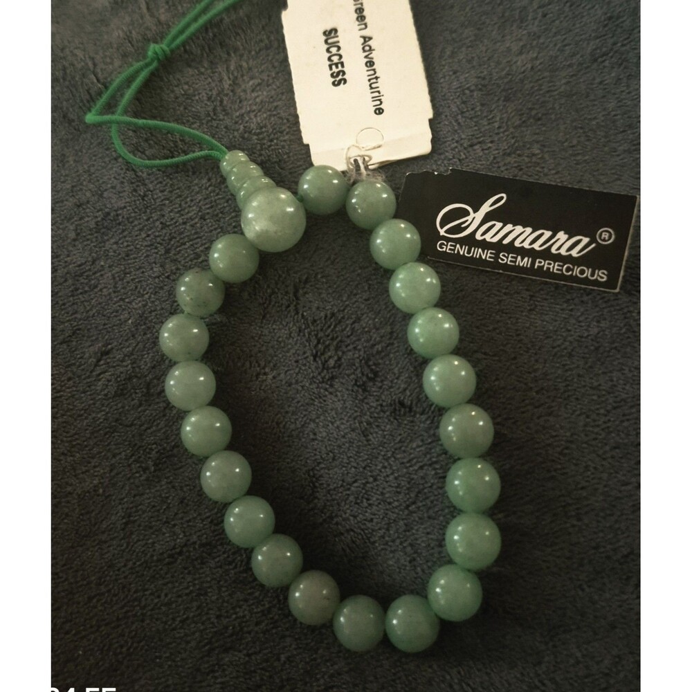 Samara Green Aventurine Beaded Bracelet Guru Stone Success Meditation Mala Nwt